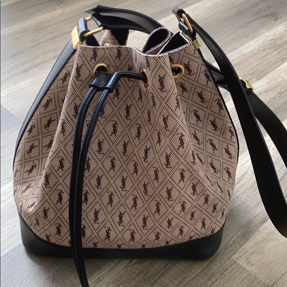YSL all over monogram bucket bag